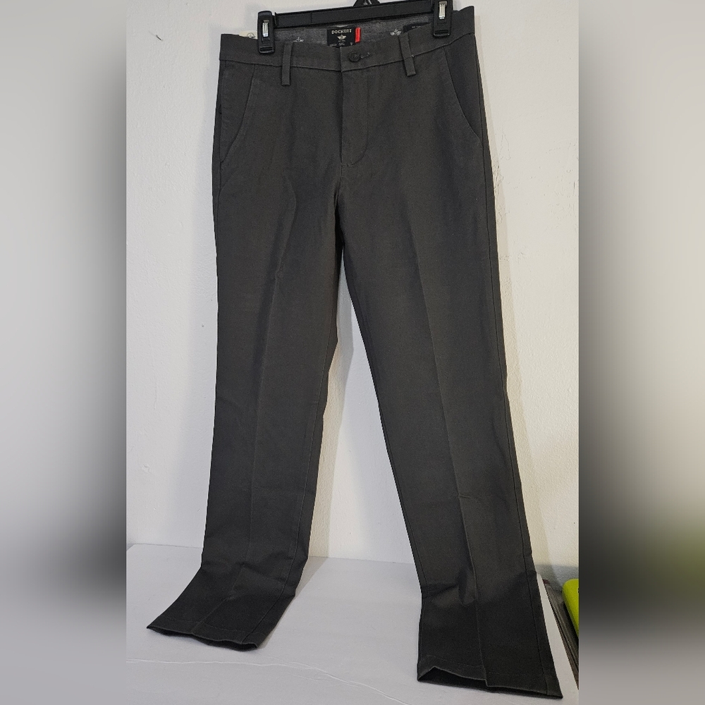 DOCKERS Workday Khaki Pants 29x32 SLIM Fit Smart 360 Flex Waist Stretch gray